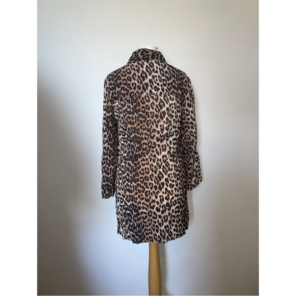 GANNI leopard print 100% organic cotton mini shirt dress size UK 4 - Picture 3 of 6